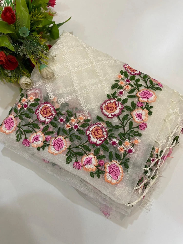 Designer organza saree