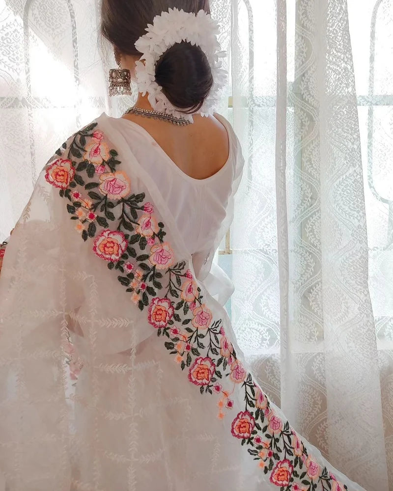 Designer organza saree