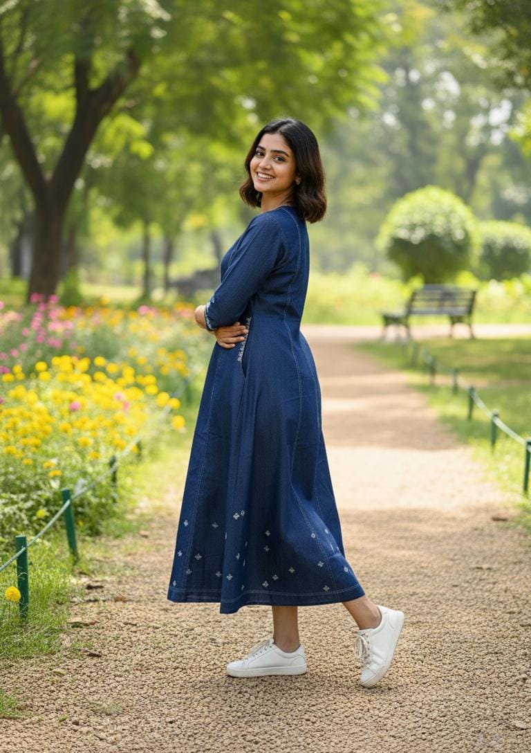 Elegant frock style denim