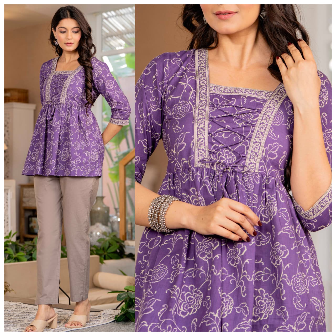 Cotton Zig-Zag Criss Cross Top