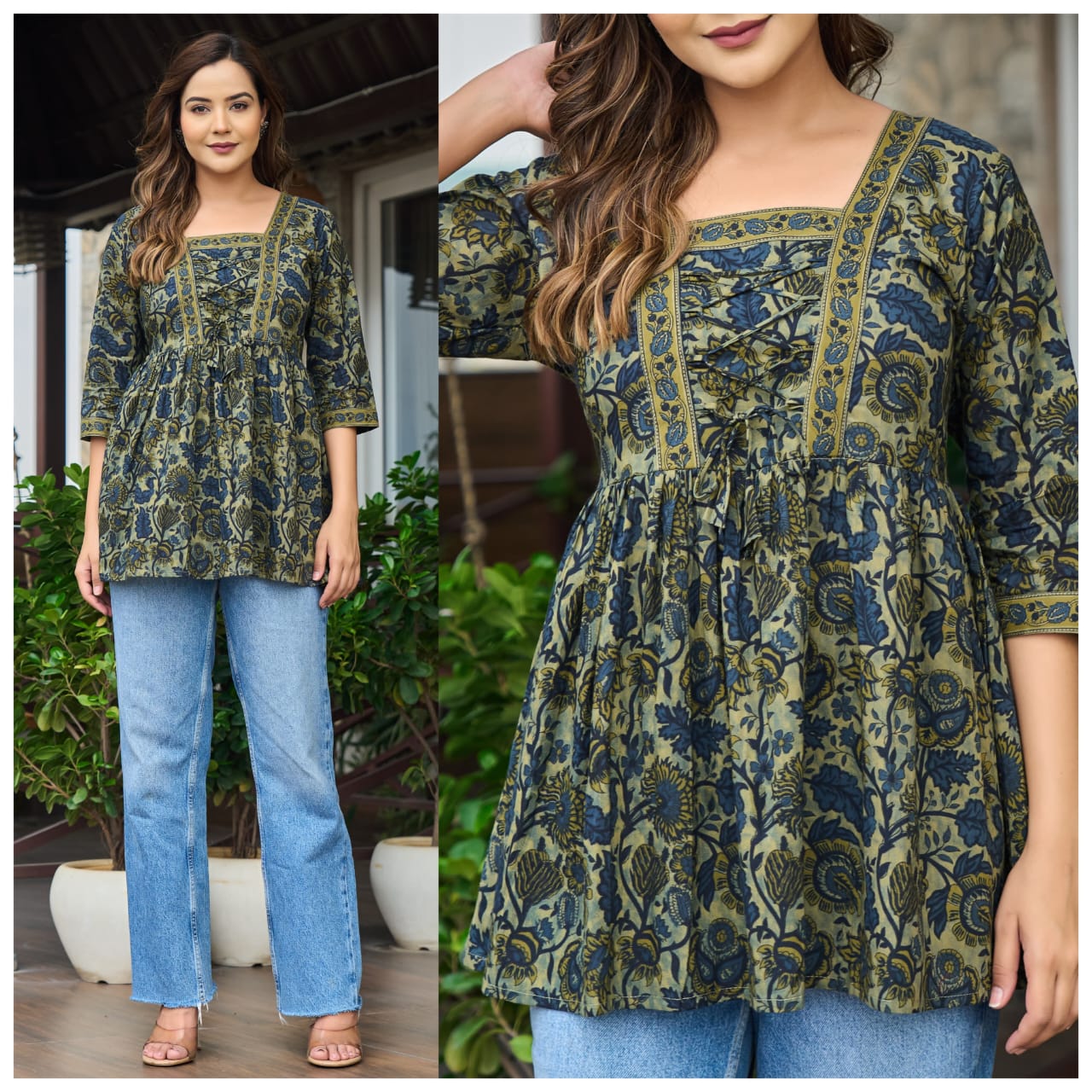 Cotton Zig-Zag Criss Cross Top