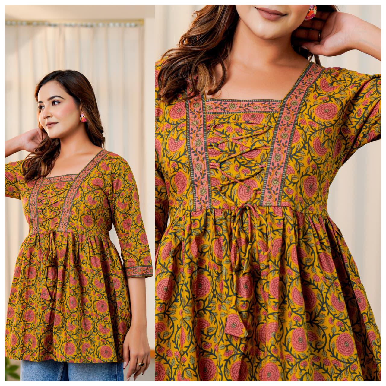 Cotton Zig-Zag Criss Cross Top