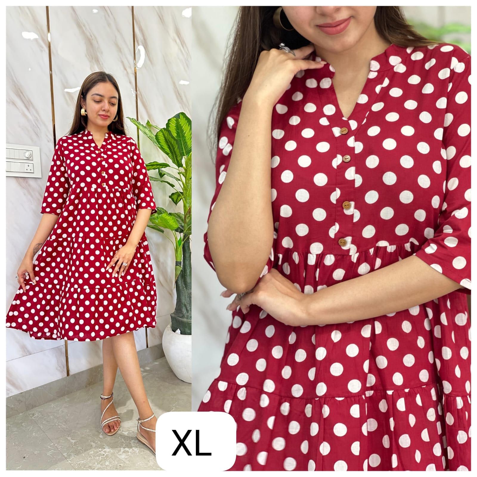 Cotton High Neck ruffle