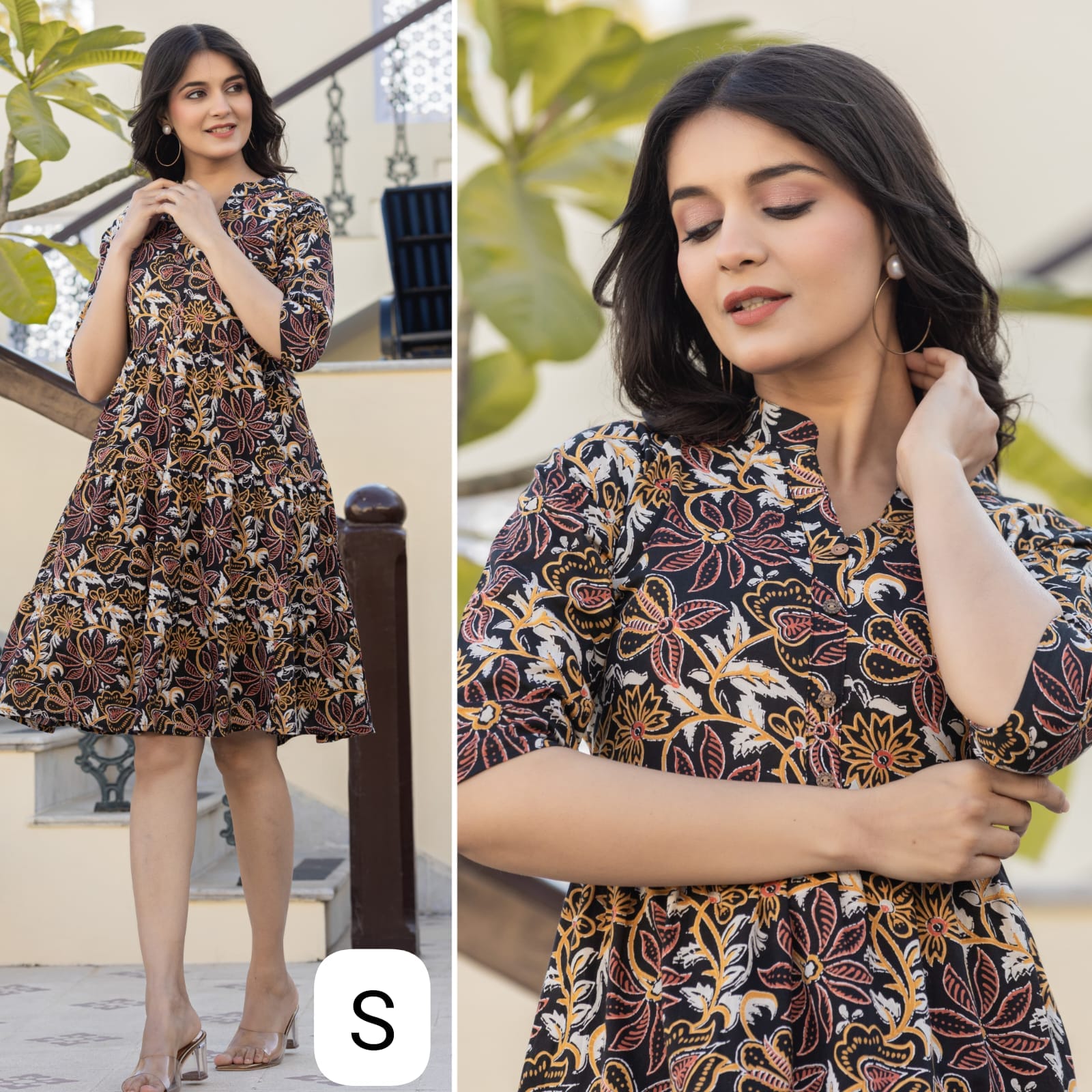 Cotton High Neck ruffle