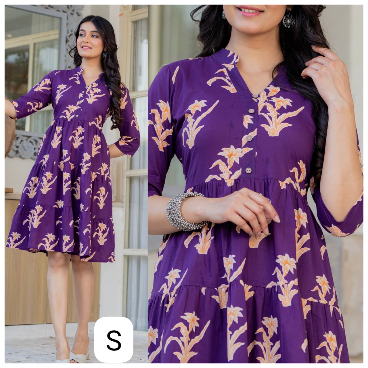 Cotton High Neck ruffle