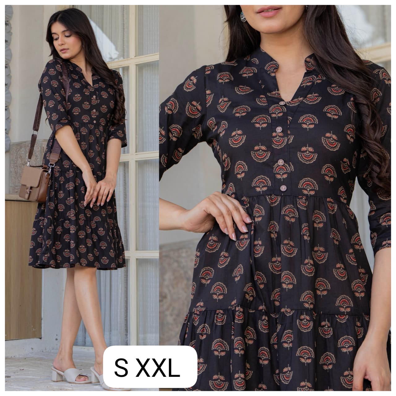 Cotton High Neck ruffle