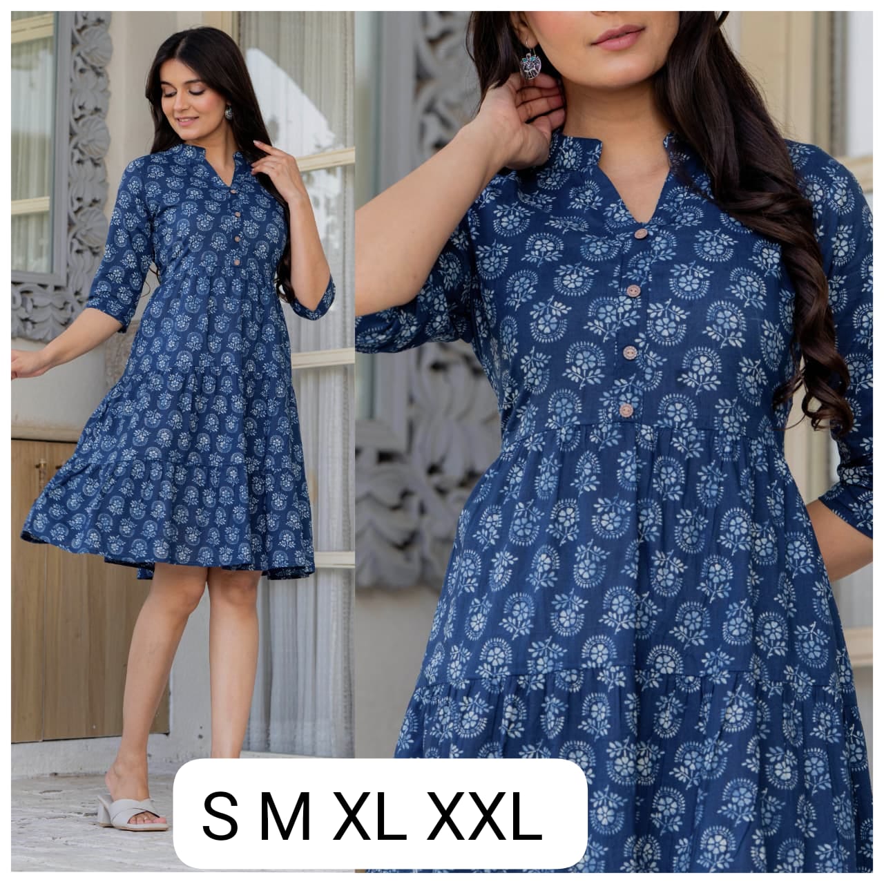 Cotton High Neck ruffle